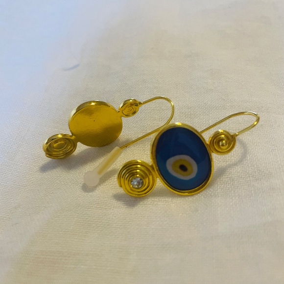 Evil Eye & Glass Dangle Earrings - Picture 4 of 9